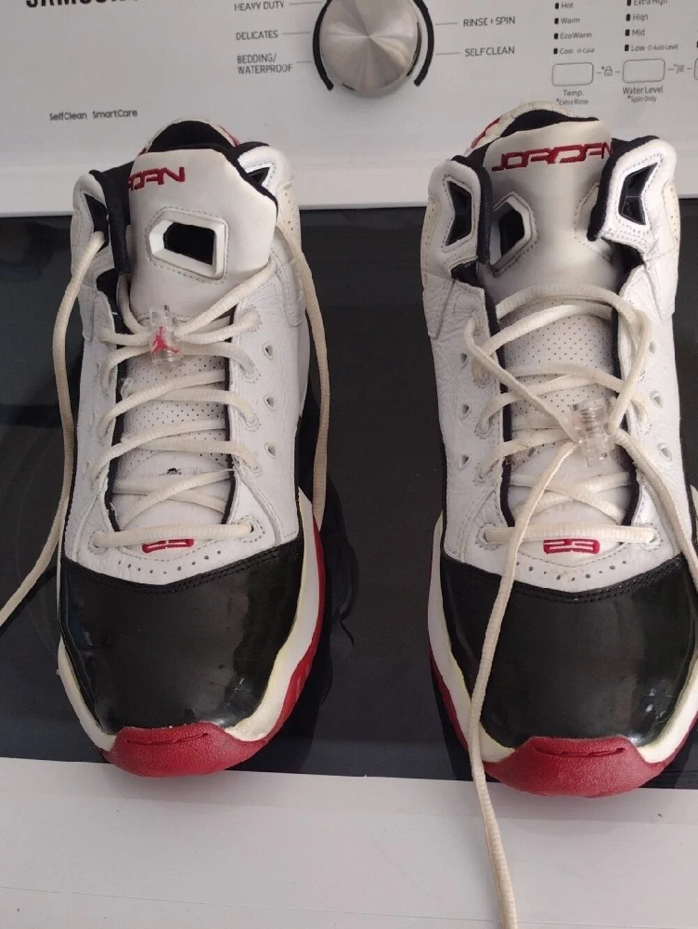 Jordan Men’s Basketball Sneakers - White / Black / Red